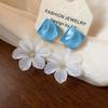 Temperament Acrylic Flower Earrings Big Floral Ladies Stud Earrings Women Earrings  Beach Vacation