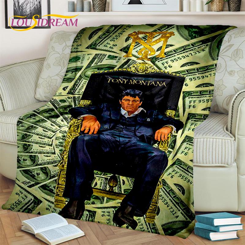 Scarface 3D Classics Movie Tony HD Blanket,Soft Throw Blanket for Home Bedroom Bed Sofa Picnic Travel Office Cover Blanket Kids