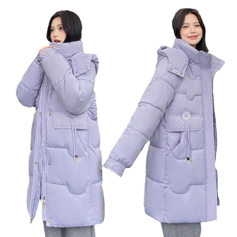 Winter New Hooded Korean Mid-length Thickened Loose Plus-size Down Cotton Jacket Cotton Jacket Women's Cotton Jacket