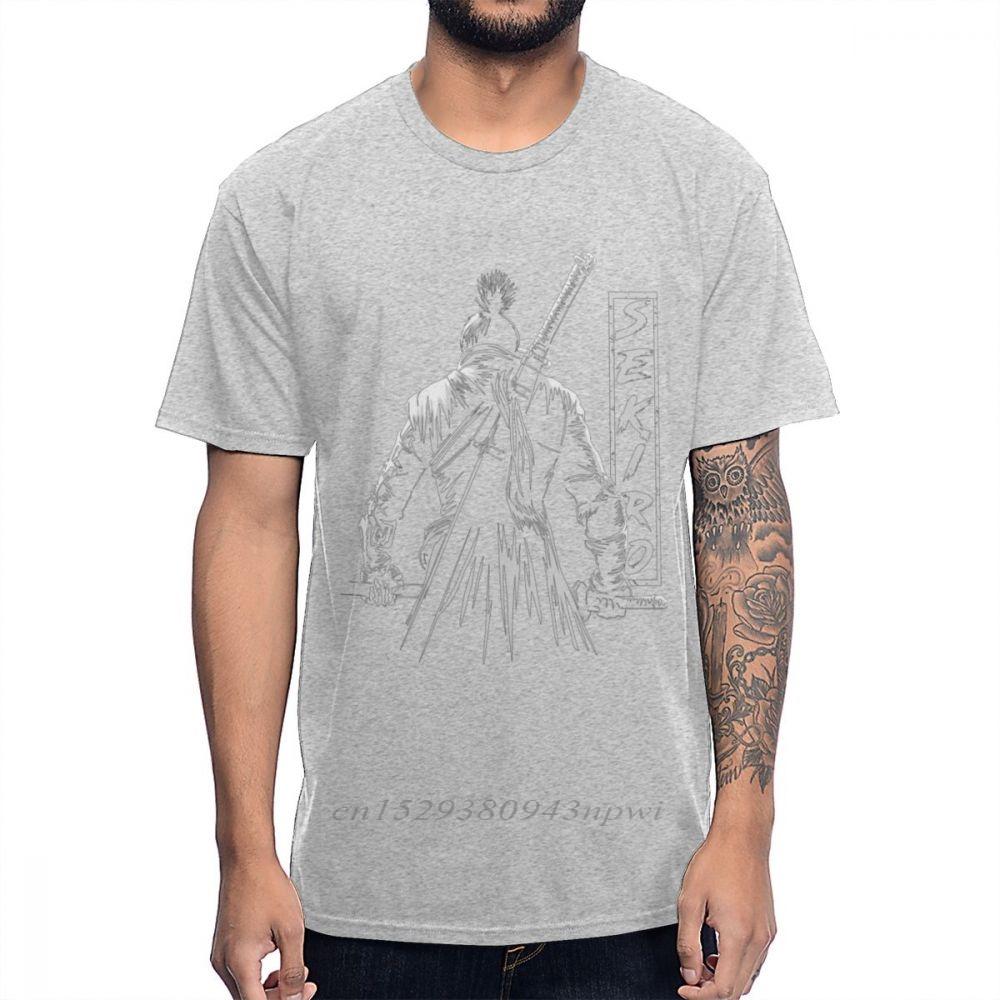 PS4 Game SEKIRO T Shirt Shadows Die Twice The Onearmed Wolf Tee Shirt For Male Retro Homme Tee Shirt 100 Cotton