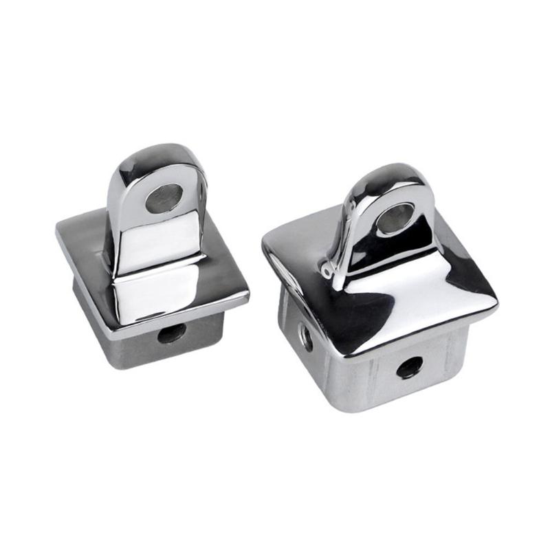 28/32mm Edelstahl Boots-Schiebekappe Quadratrohr Oberes Auge Endkappe Marine Bimini Beschlag für Markise Einfache Montage