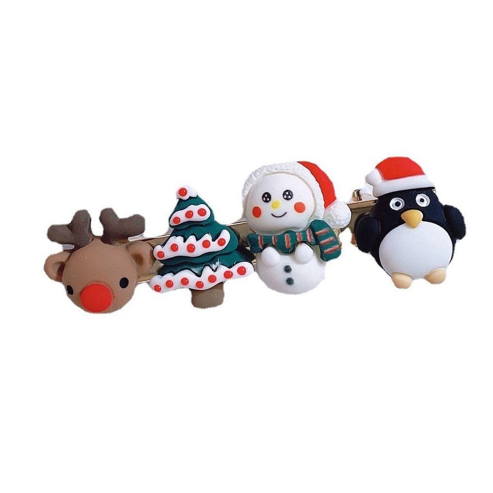 Children Cute Kids Gifts Christmas Hair Clip Elk Headwear Santa Claus Hairpin Hair Accessories