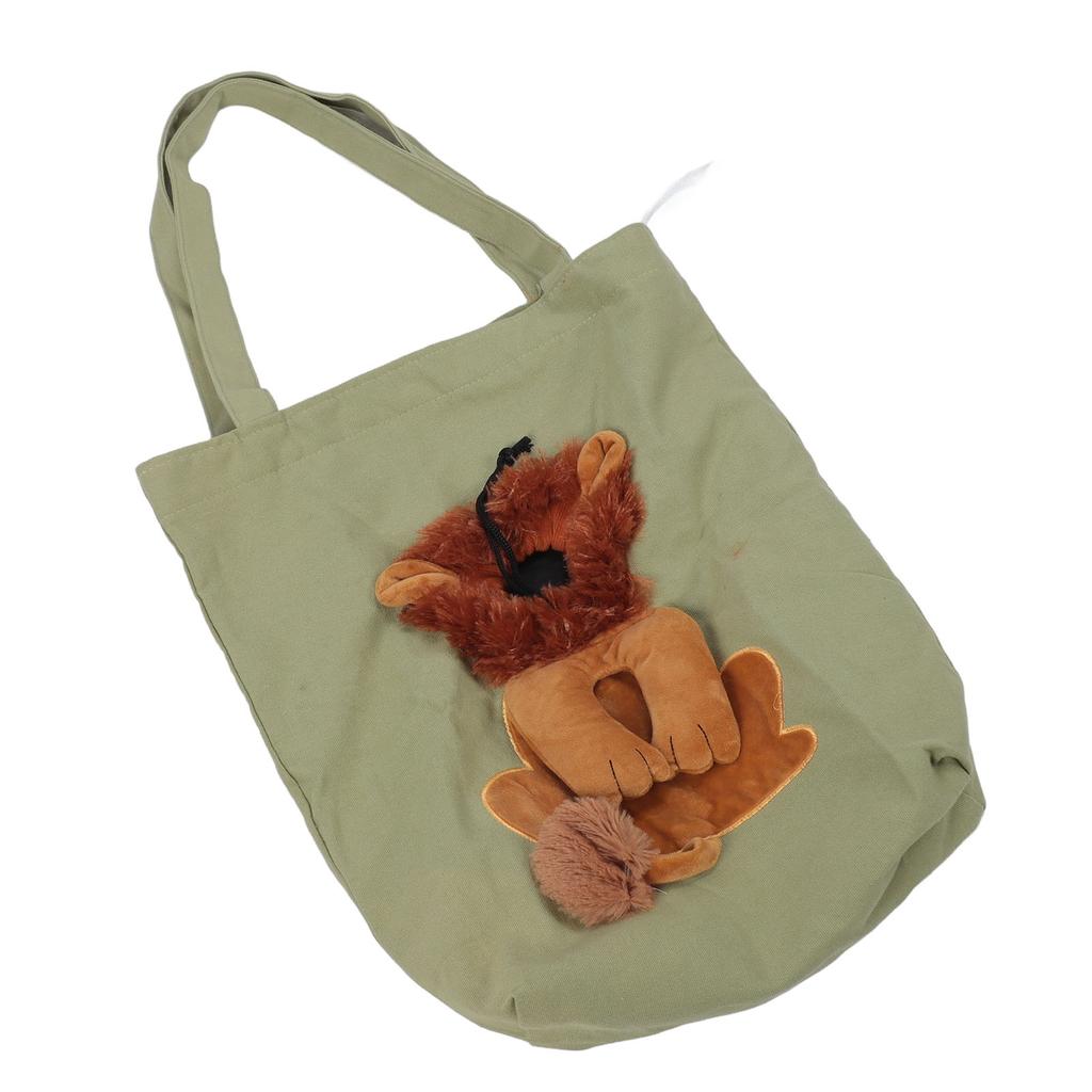 Pet Canvas Shoulder Bag Breathable Portable Pet Outing Shoulder Bag Cute Dog Carrying Bag Adjustable Cat Carrier Bag