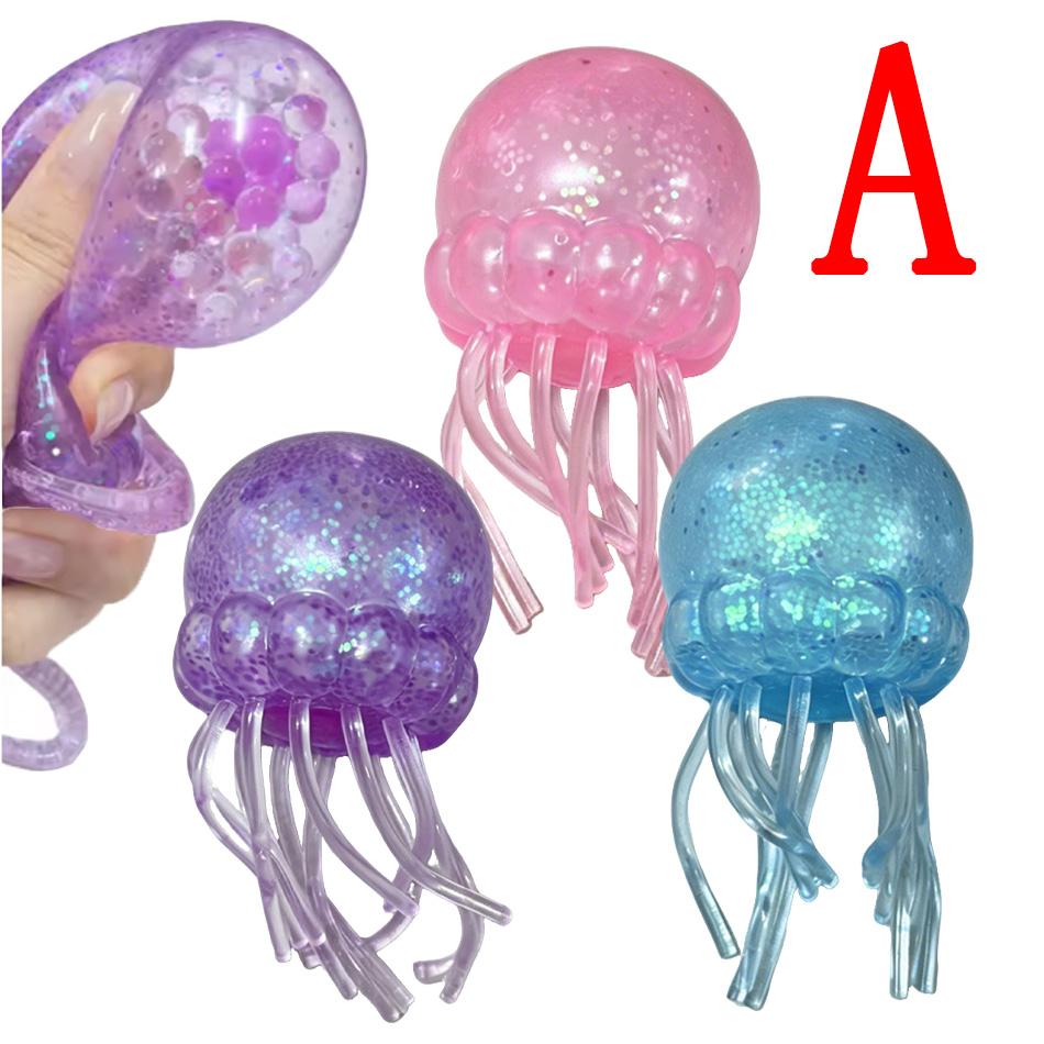 Glitzer Kraken Taba Squishy Zucker Stressball für Kinder Niedliche Tiere Knet-Fidget-Spielzeug Squishy Ozean Sensorisches Dekompressions-Geschenk