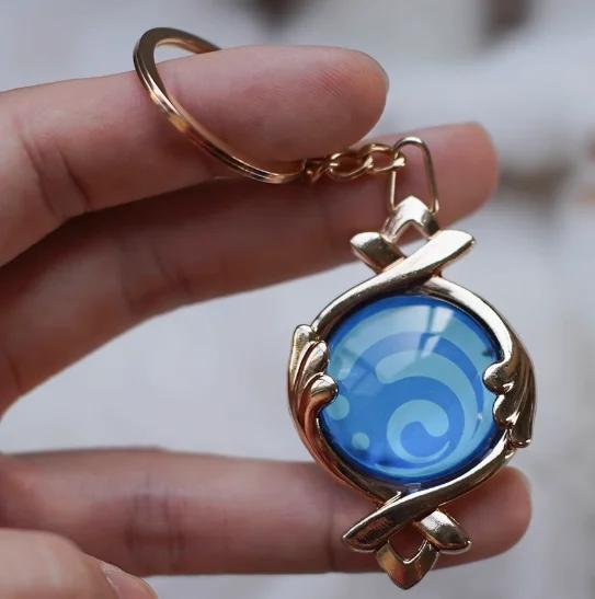 Genshin Impact Court Of Fontaine Vision Furina Weapon Chinese Game Periphery Glass Model Keychain Car Pendants Collectible Toy
