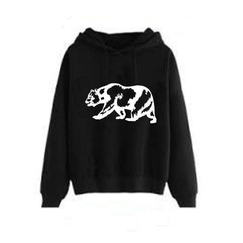 

2025 Autumn Hoodie Solid Color Bear Pattern Hooded Korean Fashion Sweatshirts Long Sleeve Top Drawstring Pockets Loose Hoodies 3XL