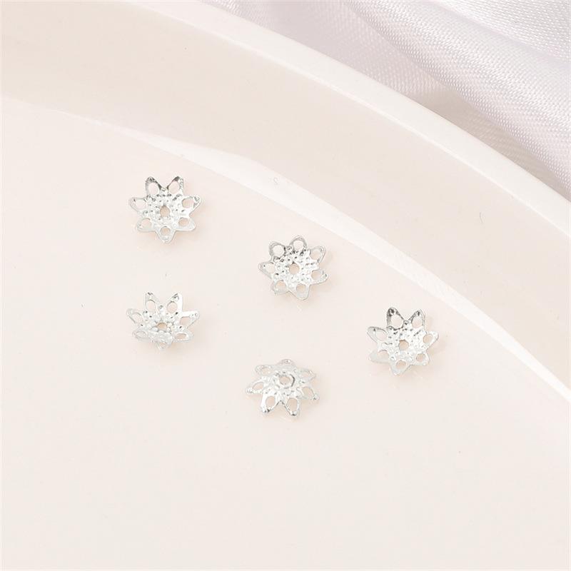 14K Gold Filled Flower Cap Bracelet DIY Jewelry Accessories with White Gold Beaded Spacers