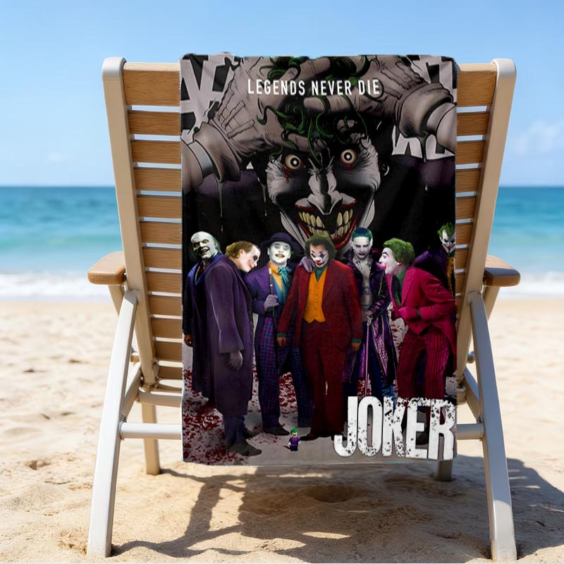 proof beach towel with a Joker pattern - soft,absorbent,quick-drying,machine washable - perfect for swimming,camping,bathing