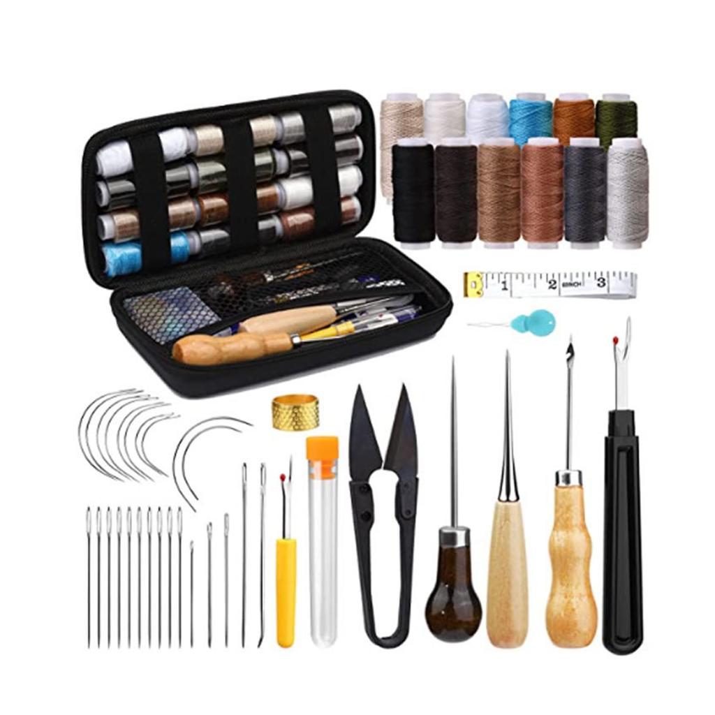 Nähsets Reiseleder Nähsets Erwachsene Professionelle Nähzubehör Beinhaltet Nadel Faden Trennmesser für Anfänger