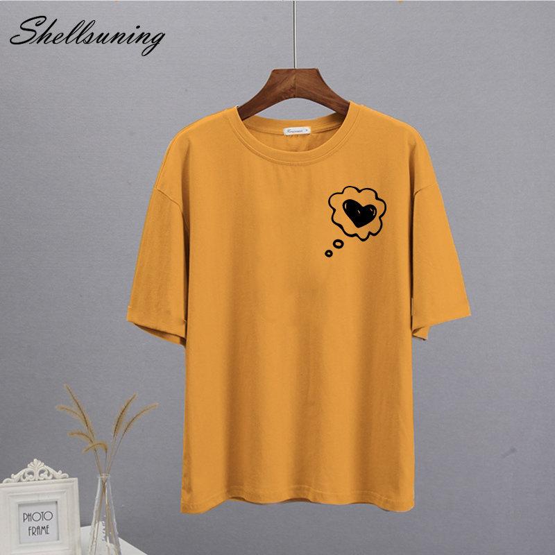 Shellsuning простые футболки с принтом в виде сердца — фото 5
