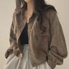 French Retro Corduroy Lapel Short Jacket - Women's Petite Trendy Casual Fall/Winter Coat