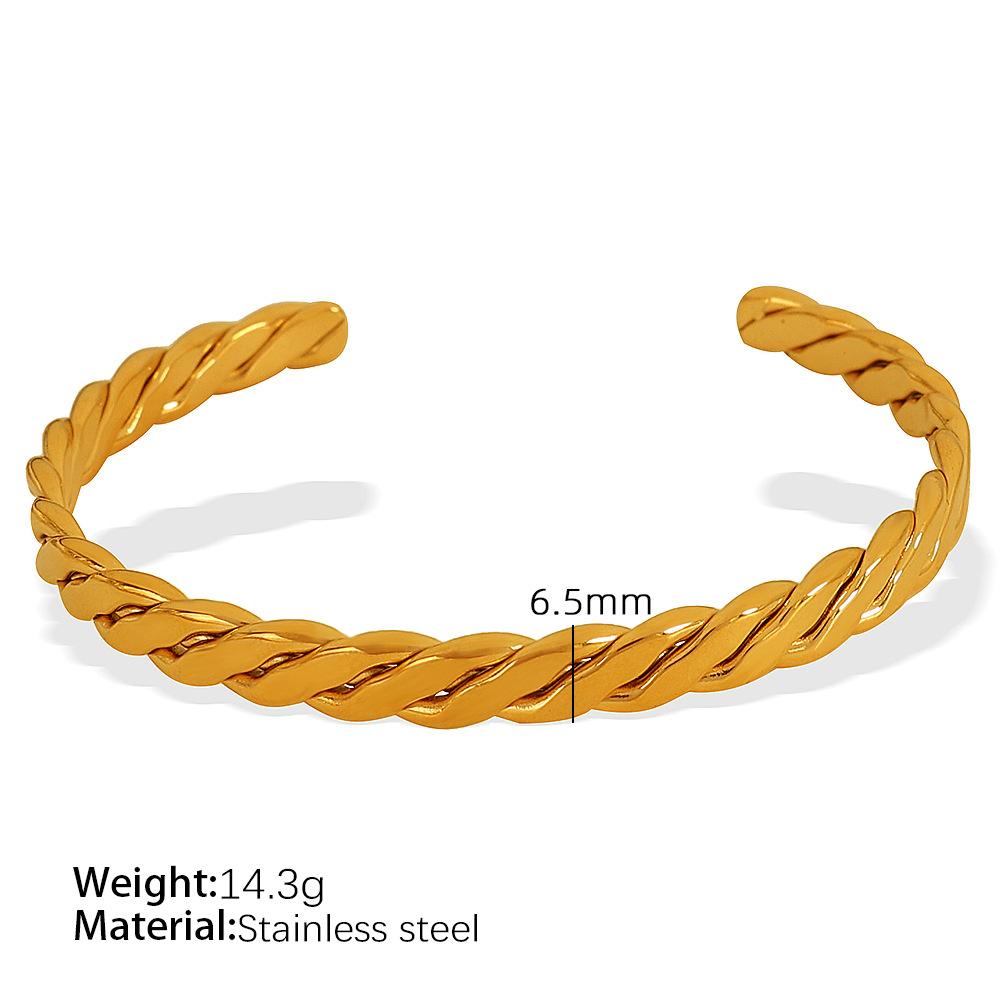 Vintage Cuban Chain Bracelet Stacked Design Sense Exaggerated C-Shaped Bracelet Women Hollow Fashion