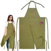 2026 New Full Coverage Pottery Apron Split Leg Cotton Canvas Potter’s & Ceramics Aprons with Pockets for Women & Men