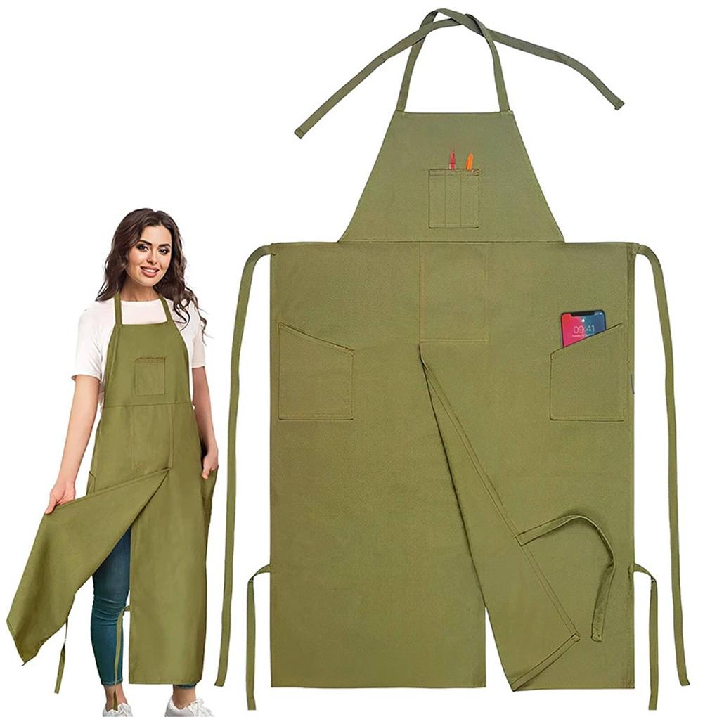 Split-Leg Apron, Ceramic Apron, Design, Pocket Fabric, Easy Suitable For Pottery Restaurant Work, And Painting