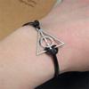 New Fashion Jewelry Antique Charm Potter Deathly Hallows Leather Cord Bracelet For Men And Women Gifts