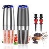 Portable Electric Spice Grinder Gravity Pepper Stainless Steel Mill Battery Powered Automatic One Hand Operated Sea Salt Food Bottle Large Capacity