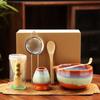 6PCS Ceramic Bamboo Japanese Matcha Tea Set Matcha Whisk Holder Matcha Bowl Matcha Whisk Set Reusable Matcha Making Kit