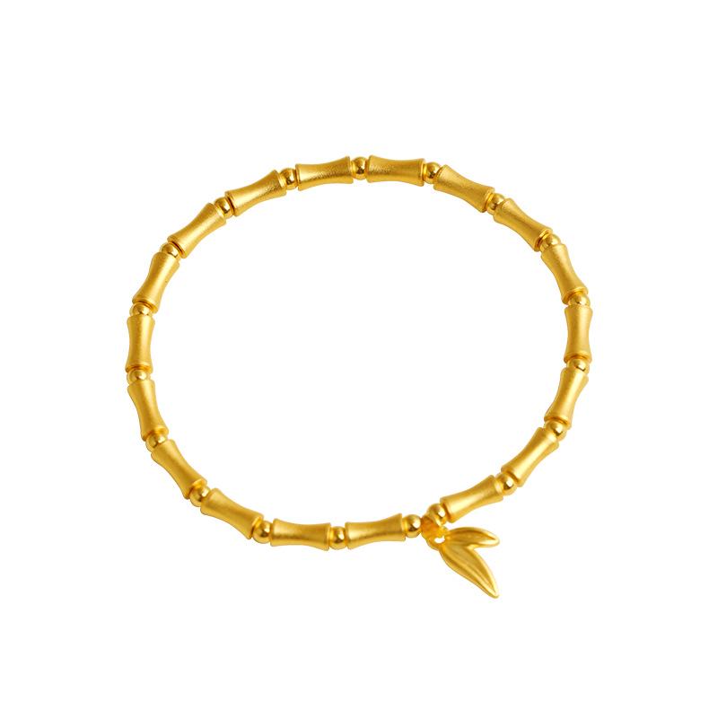 Bamboo-Inspired Gold Bracelet for Girls: Versatile & Trendy Couple's Beads Jewelry