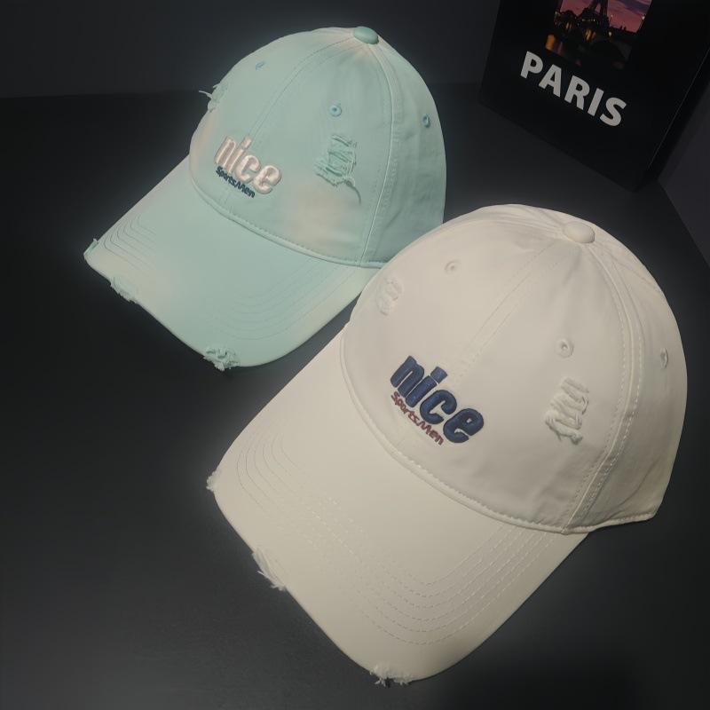 New Ripped Baseball Cap Men's and Women's Nice Embroidered Cap Spring and Autumn Versatile Sun Hat Soft Top Hat
