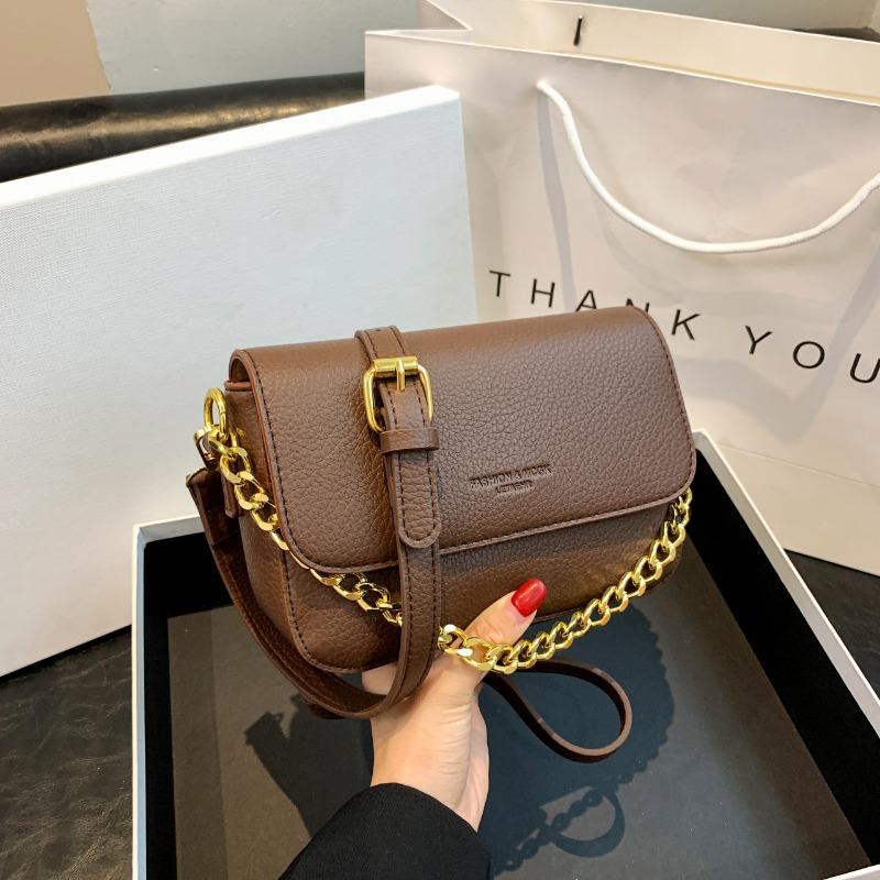 Today's Popular Small Square Bag Women's Tide Lychee Pattern High-end Texture Niche Chain Single Shoulder Messenger Bag Women's Summer