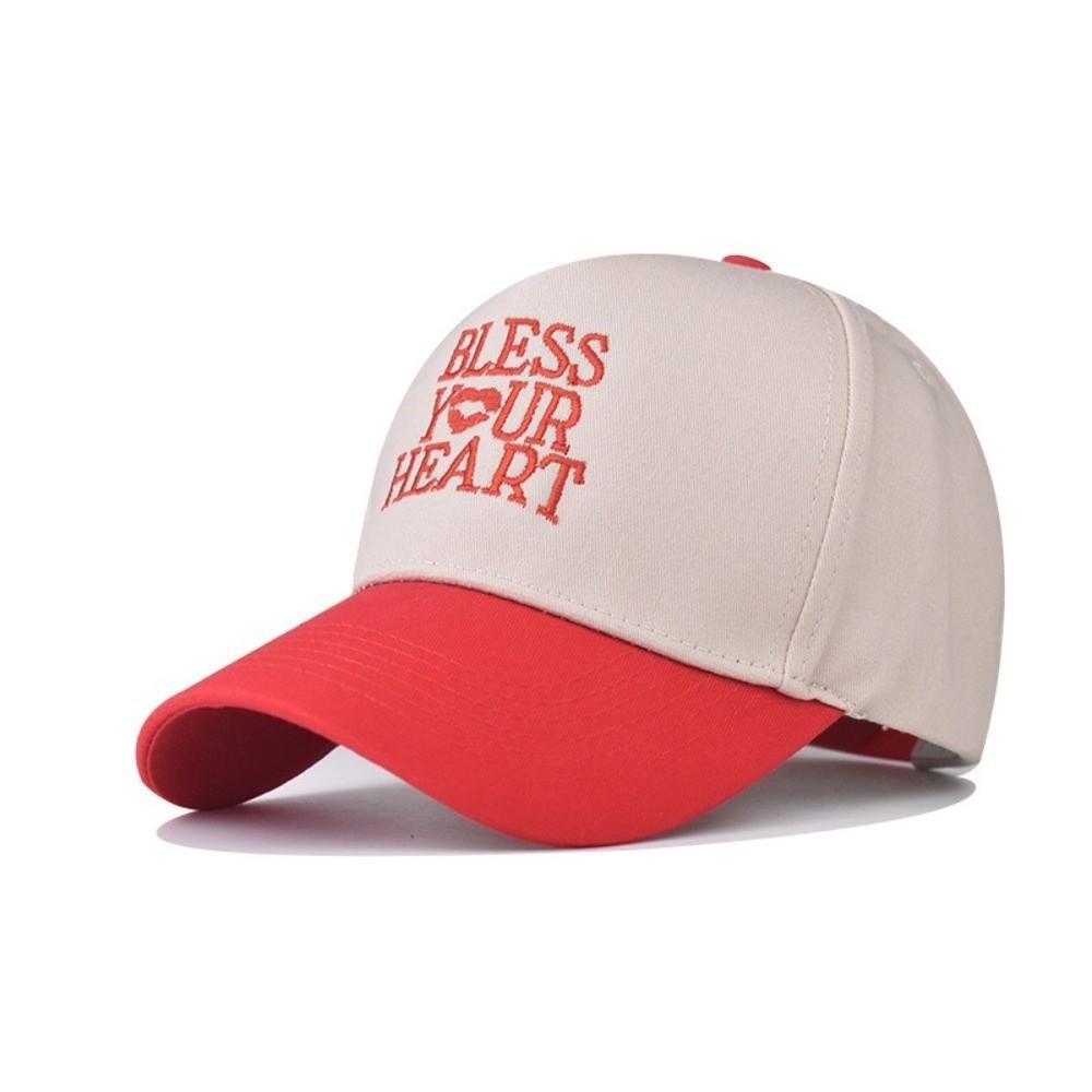 Trend Wide Brim Baseball Hat Casual Adjustable Baseball Cap Bless Your Heart Letter Embroidery Sun Hat Men
