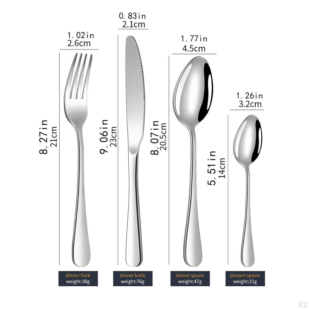 16 kusů Příborová sada pro 4 osoby Příbory Kuchyňské náčiní Nůž Vidlička Lžíce Nerezová ocel pro