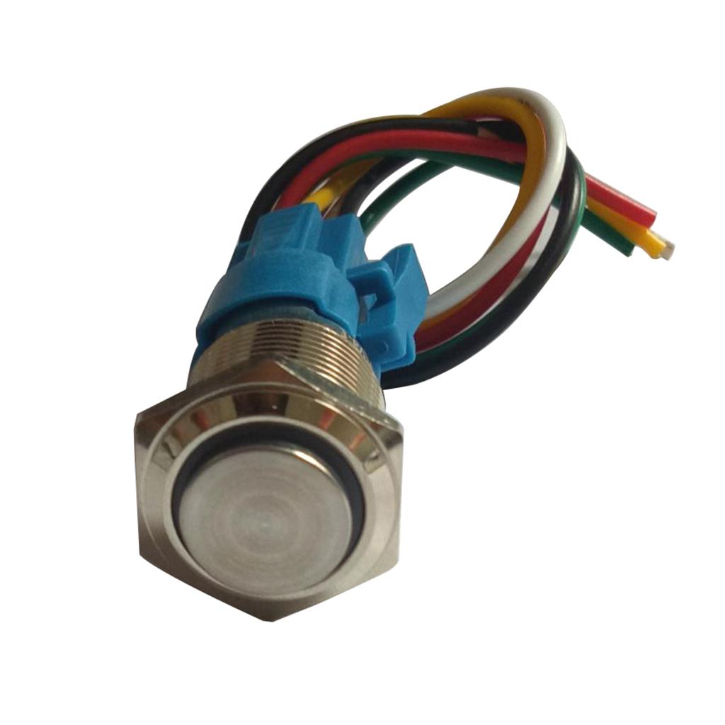 Latching Pushbutton Switch For 16mm 5/8" Mounting Hole Stainless Steel Shell - as described,