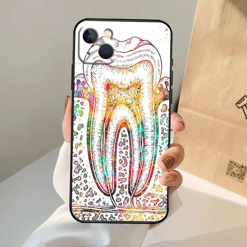 dentist tooth pattern Phone Case For iPhone 17 Air 16 15 14 11 12 13 Pro Max 12 13 mini 15 16 Plus 16e Cover Coque