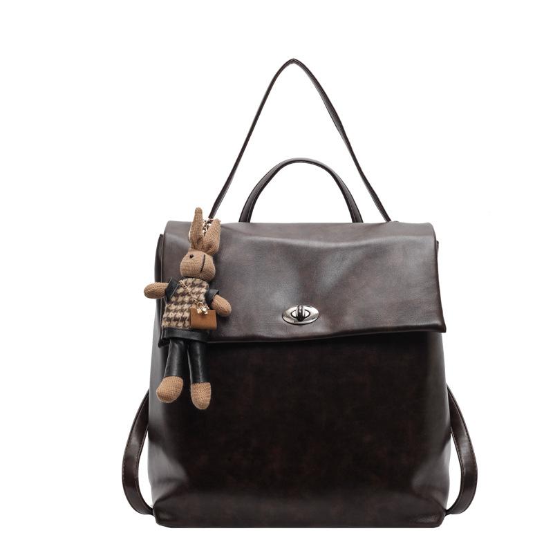 

Сумка большой вместимости Новый рюкзак Женская сумка для студентки Повседневный универсальный рюкзак для поездок и работы no pendant темно-коричневого