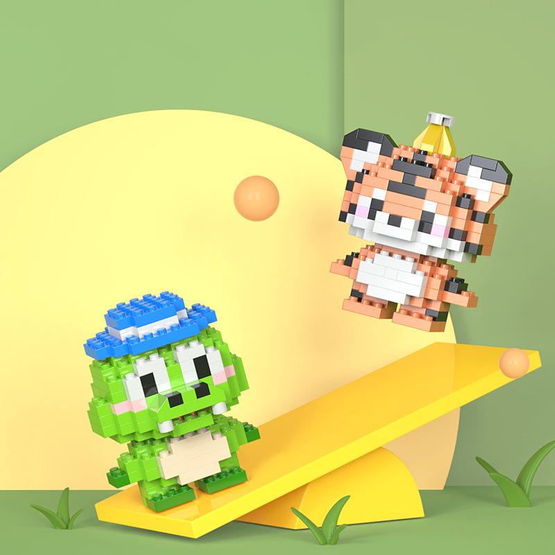 DIY Cartoon Animals Building Block Set Micro ABS Plastics Mini Blocks Construction Includes Tigers Bears MOC Construction Toys