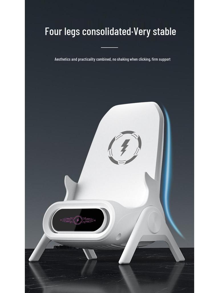 15W Wireless Charging Phone Holder for Apple & Android - Desktop Stand, Horizontal & Vertical Support