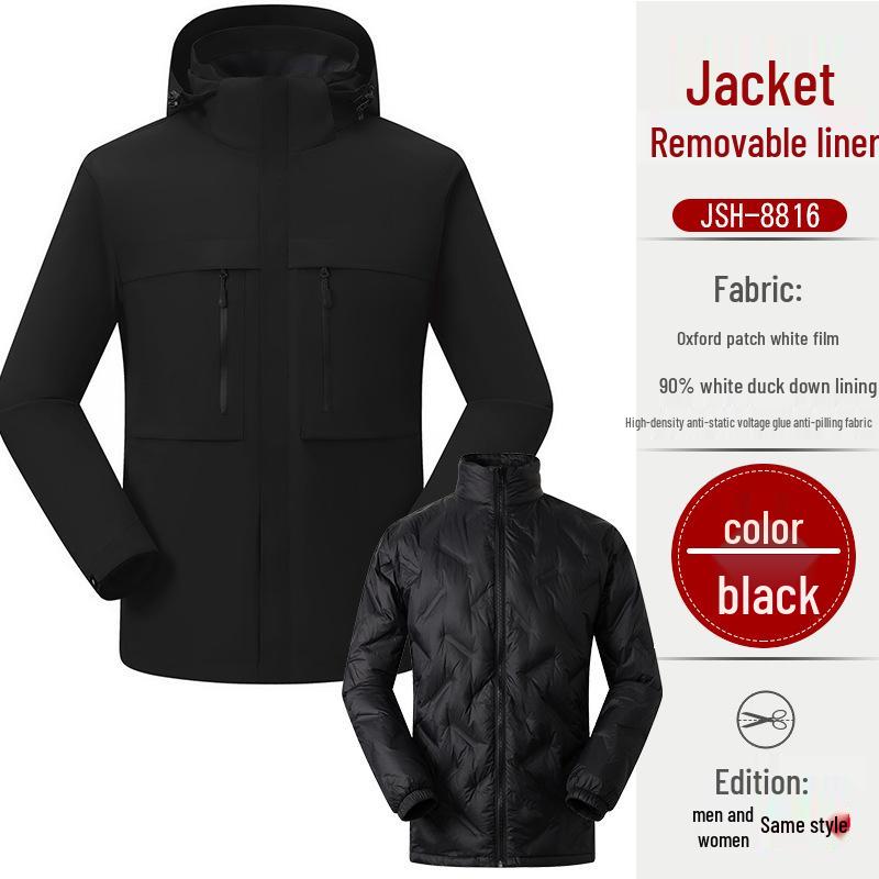 Au Li Rong Windproof Jacket: Customizable with Logo Embroidery, Detachable, Plus Velvet for Workwear