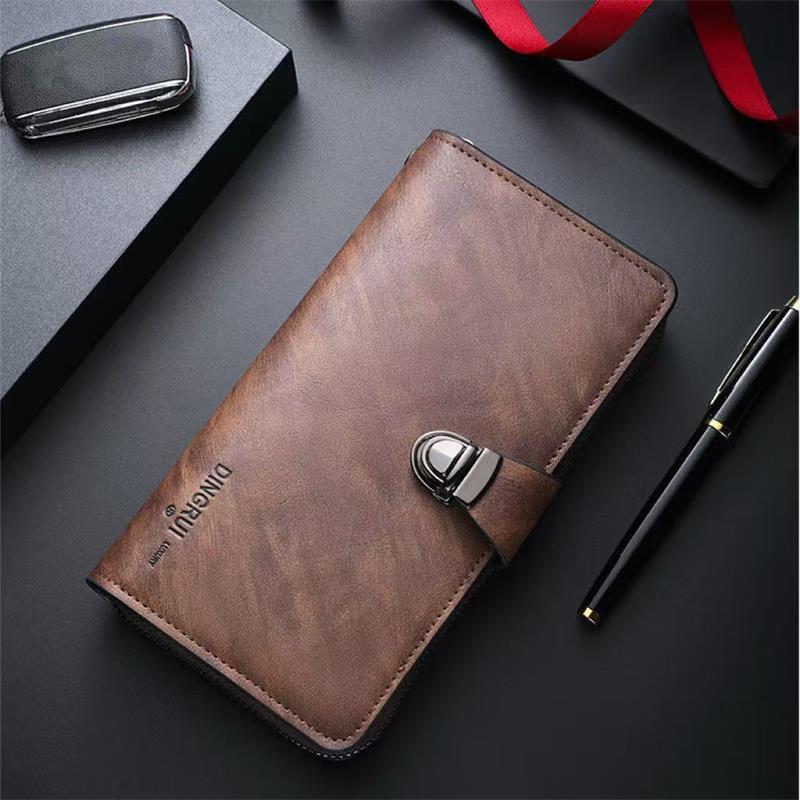 Pu Handhold Long Zipper Wallets Men Women  Business Coin Pocket Multi-Card Slot Card Case Wallet Luxury Purse Phone Bag