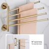Rotatable Gold Foldable Copper Towel Rack - Punch-Free Multi-Bar for Bathroom
