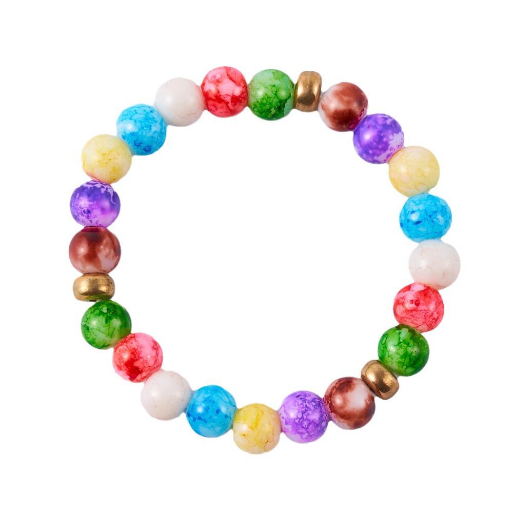 Seven Chakra Bohemian Yoga Bracelet with Glass Beads & Lava Stone