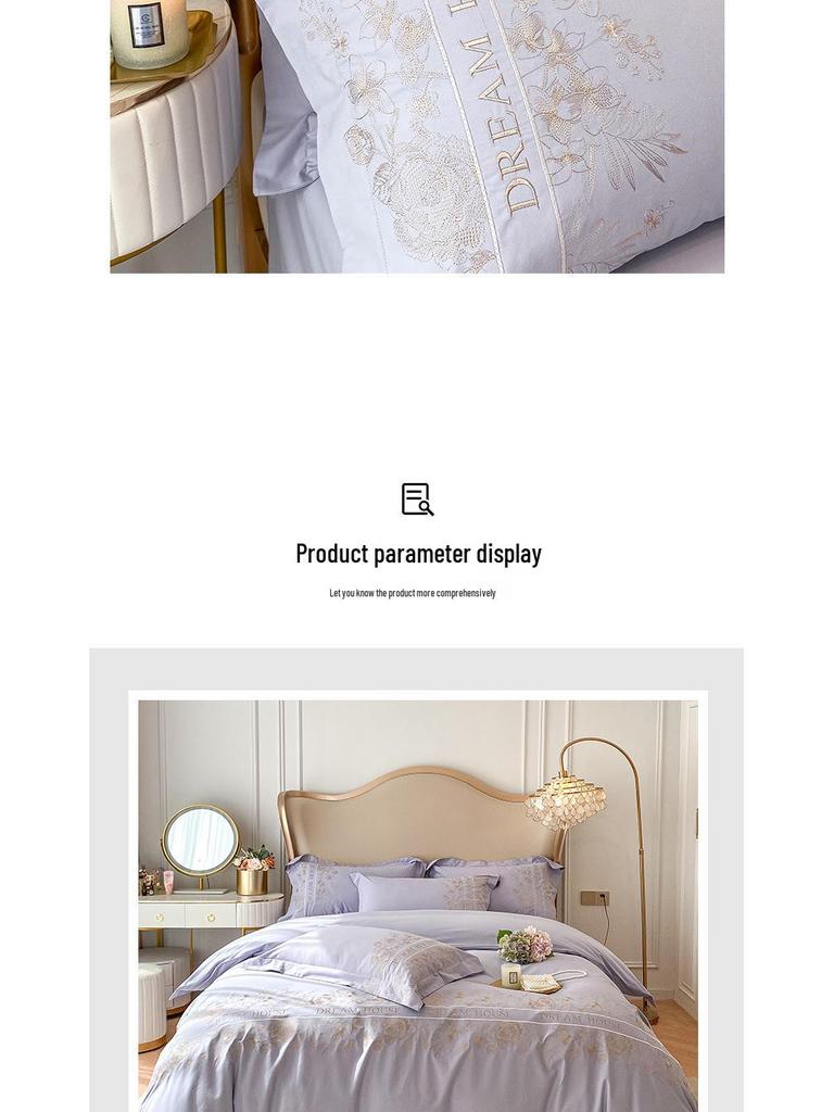 Luxury French Cotton Flannel Bedding Set: 4-Piece Thick Warm Duvet Cover & Fitted Sheet for Autumn/Winter.