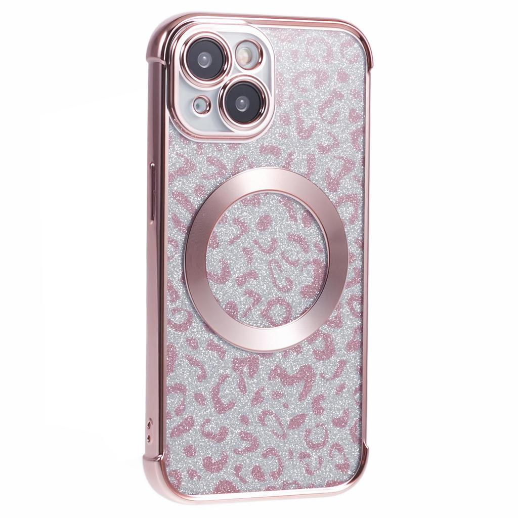 HRF Serie für iPhone 14 TPU Hülle Leopard Galvanisierte Abdeckung Kompatibel mit MagSafe