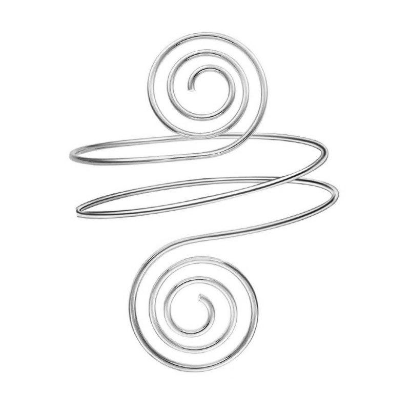 Geometric Metal Punk Jewelry: Exaggerated Spiral Leaf Arm Cuff Bracelet