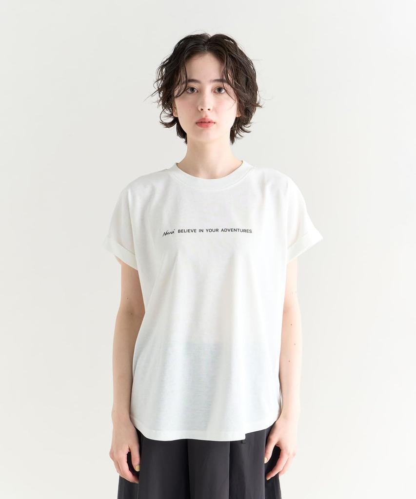 DRY MIX TAGLINE TEE W [NANGA] S/S (JP, Alphabet, M, WHT)