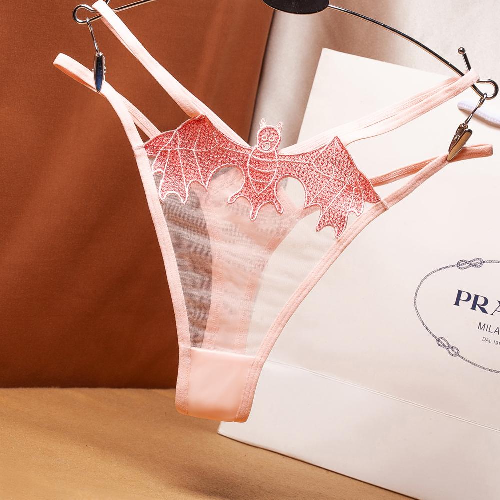 Damen Tangas mit Blumenmuster, Höschen für Frauen, T-Back, G-String, Spitze, niedrige Taille, Bikini-Slip, transparente Mädchen-Dessous