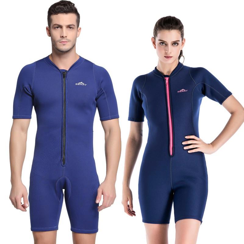 2mm 3mm Neoprenanzug Damen Herren Schnorcheln Schwimmen Tauchen UV-Schutz Kurzarm Ganzkörper Rash Guard