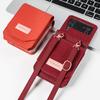 Luxury Design Shoulder Strap Case for Z Flip 4 Mobile Phone with Shockproof and Phone Stand Features