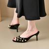 Fashion 2025 Summer Open Toe Women's Slippers Fashion Outdoor Dress New Metal Decoration Plus Size Light Best Seller Sandals Slippers