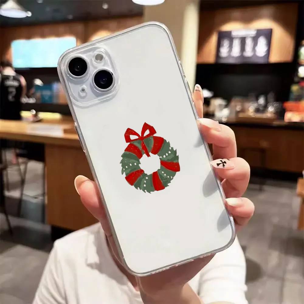 

Арт Рождественский Люксовый Прозрачный Чехол Для Телефона Для IPhone 17 16 15 Pro Max 14 13 12 11 iPhone 14