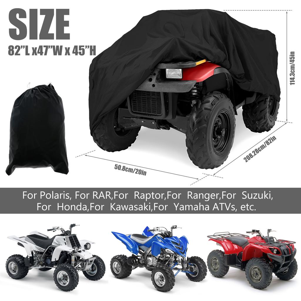 ATV Abdeckung Wasserdicht Outdoor Schwerlast 4 Wheeler Quad Proof Ganzjährig UV-Schutz für Polaris Yamaha Honda Schützen ATV Abdeckung