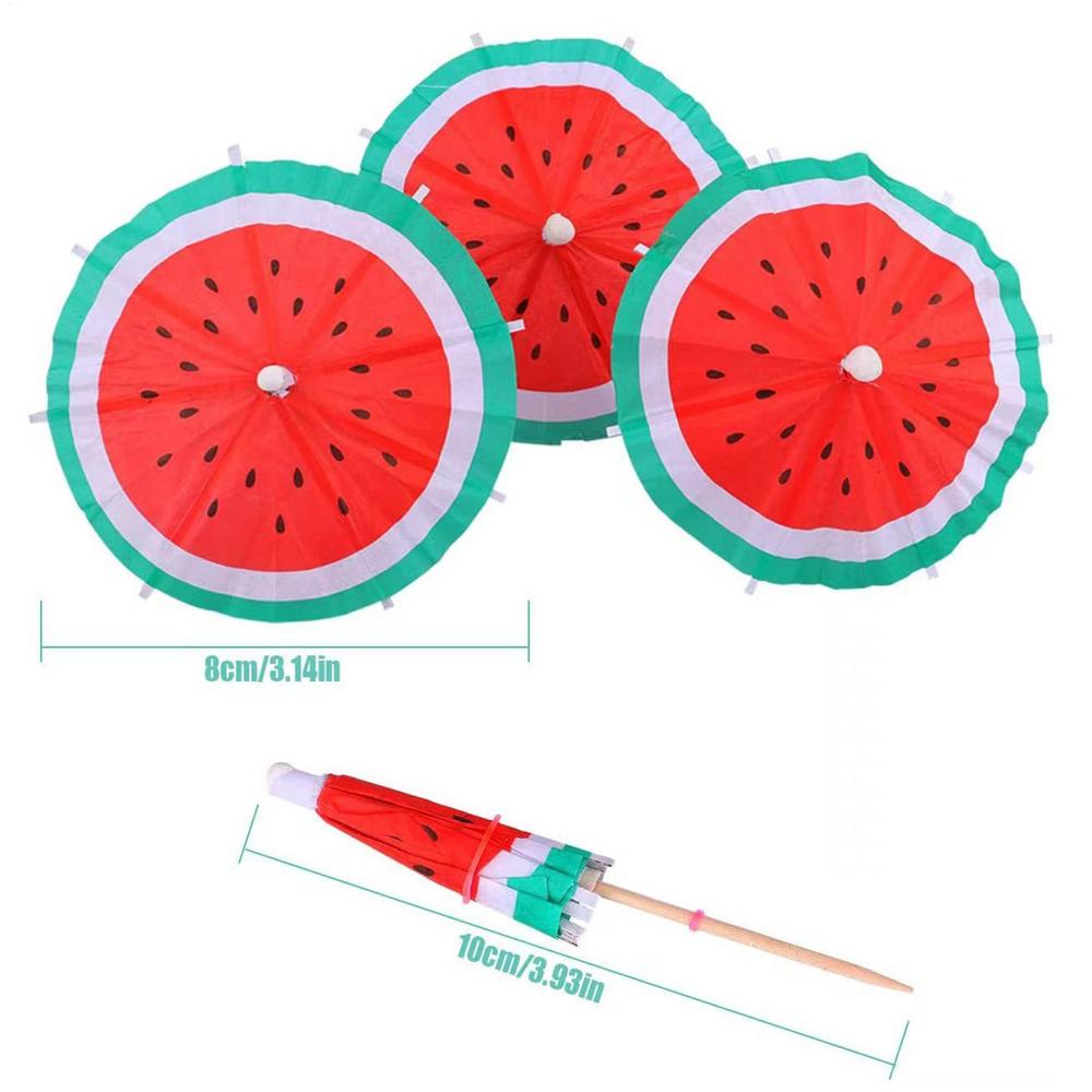 Drink Umbrella Toothpicks 10Pcs/set Colorful Luau Parasols Toothpicks Hawaiian Party Cocktail Paper Umbrella Toothpicks