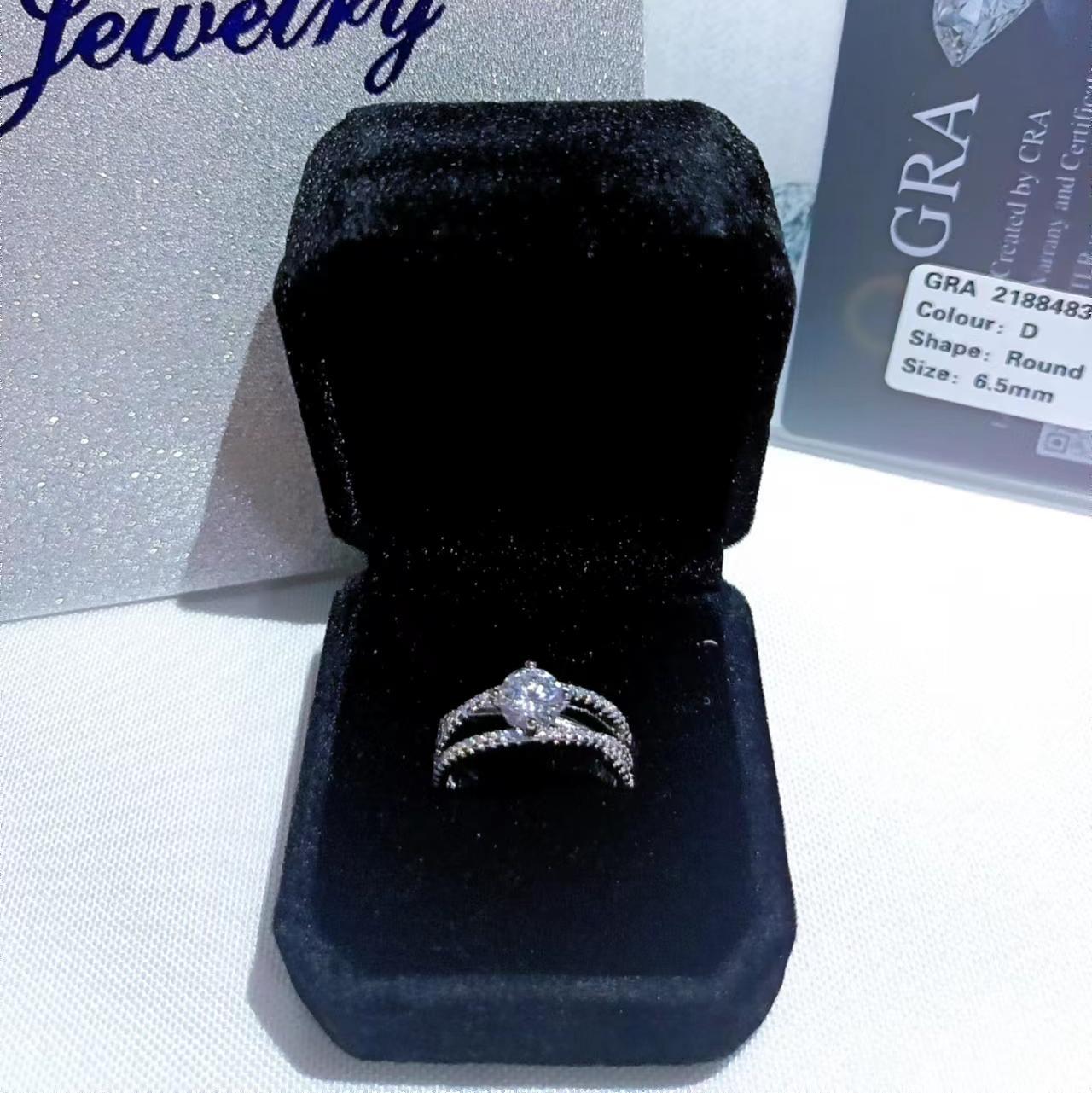 

Женское кольцо из стерлингового серебра 925 пробы, микро-набор с тремя кругами Sansheng III D, цветное кольцо в один карат, женское кольцо adjustable