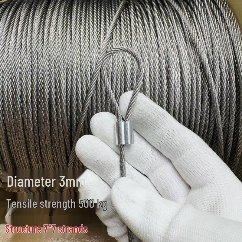 304 Stainless Steel Wire Rope - Soft, Fine Wire (0.3mm-4mm) for Clotheslines, Fishing, and Picture Hanging