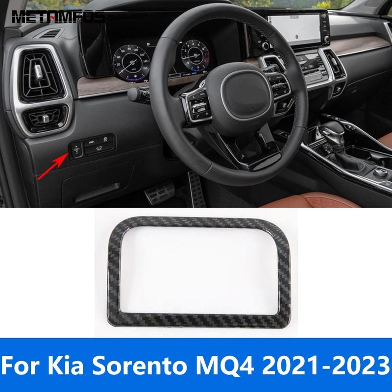 Head Light Lamp Adjustment Switch Cover Trim For Kia Sorento MQ4 Carbon Fiber Interior Accessories Car Styling