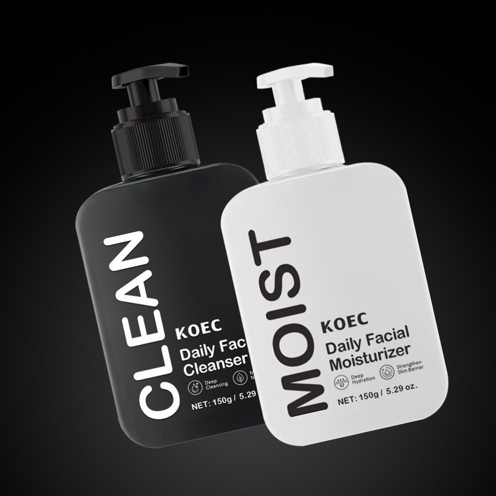 Kit Multi-Opzione Cura del Viso da Uomo, Detergente & Idratante Set Quotidiano per la Cura della Pelle